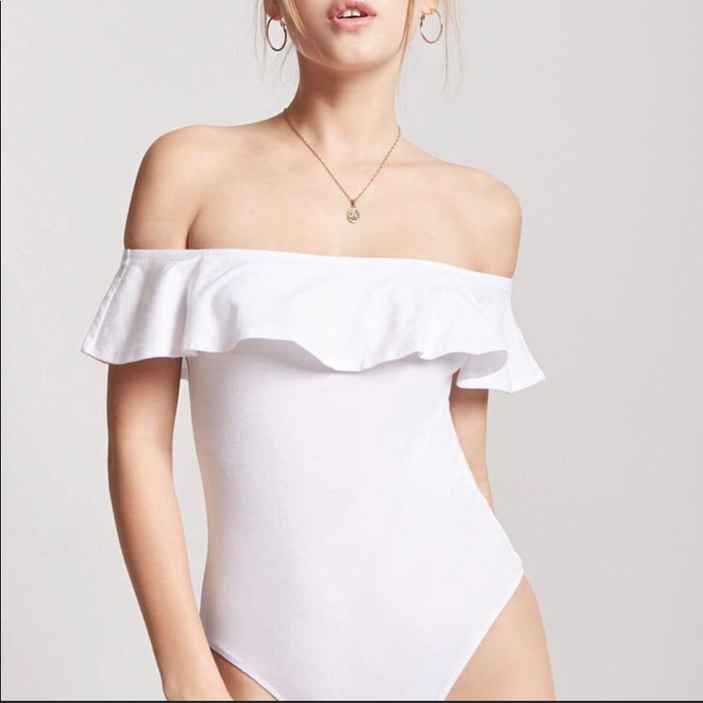 Off the shoulder bodysuit, never worn, color is white/cream